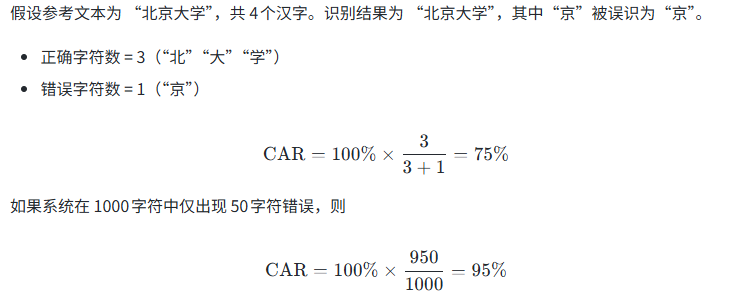 什么是字符级准确率(CAR)